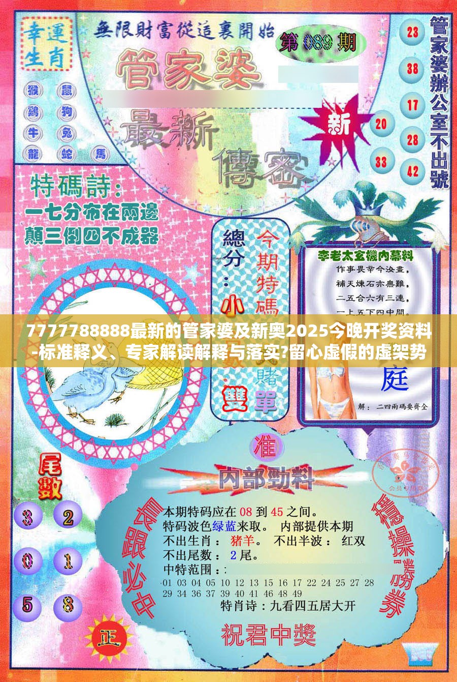 7777788888最新的管家婆及新奥2025今晚开奖资料-标准释义、专家解读解释与落实?留心虚假的虚架势