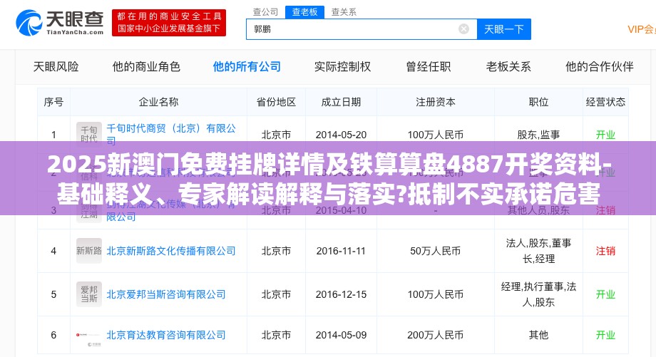 2025新澳门免费挂牌详情及铁算算盘4887开奖资料-基础释义、专家解读解释与落实?抵制不实承诺危害
