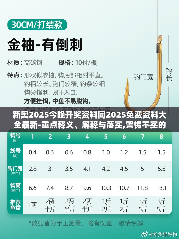 新奥2025今晚开奖资料同2025免费资料大全最新-重点释义、解释与落实,警惕不实的钓鱼钩